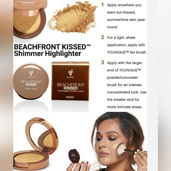 New Younique Powder Highlighter Beach front Kissed Belize NWT NIB - Picture 3 of 4